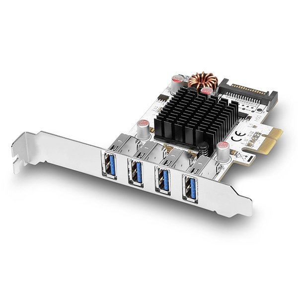 AXAGON PCEU-43VQ, HQ PCIe adapter 4x USB3.0, UASP, nabíjení 3.8A, VIA + LP - obrázek č. 2