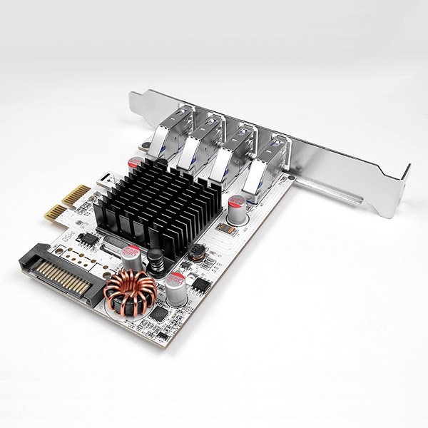 AXAGON PCEU-43VQ, HQ PCIe adapter 4x USB3.0, UASP, nabíjení 3.8A, VIA + LP - obrázek č. 5