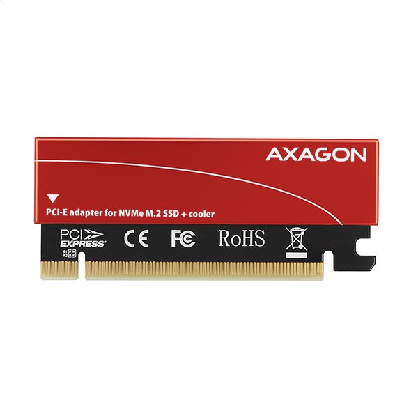 AXAGON PCEM2-S, PCIe x16 - M.2 NVMe M-key slot adaptér, kovový kryt pro pasivní chlazení - obrázek č. 11