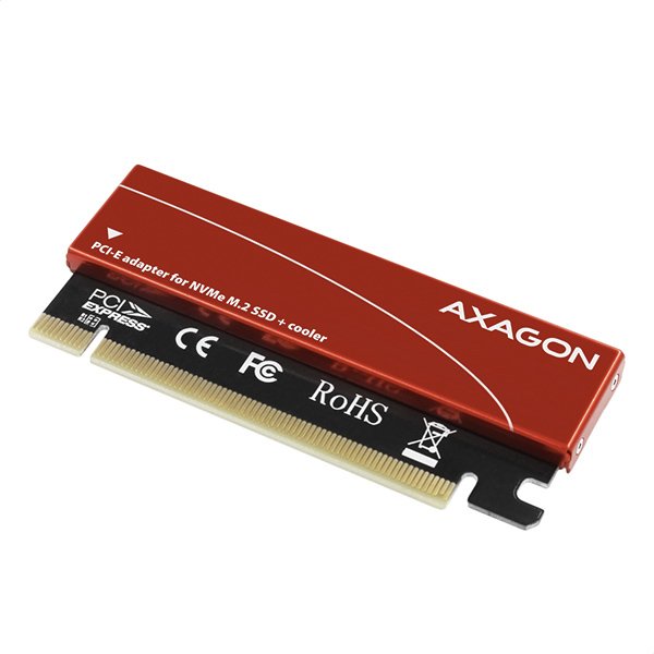 AXAGON PCEM2-S, PCIe x16 - M.2 NVMe M-key slot adaptér, kovový kryt pro pasivní chlazení - obrázek č. 6