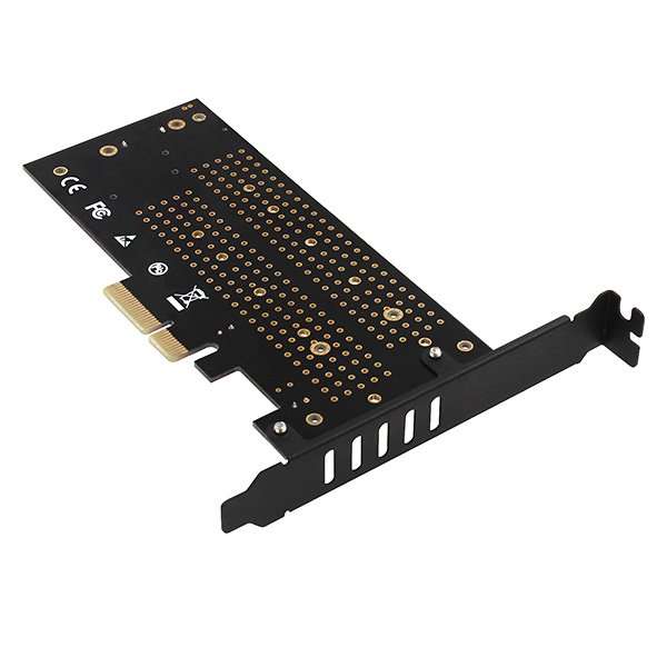 AXAGON PCEM2-D, PCIe x4 - M.2 NVMe M-key + SATA B-key slot adaptér, vč. LP - obrázek č. 6