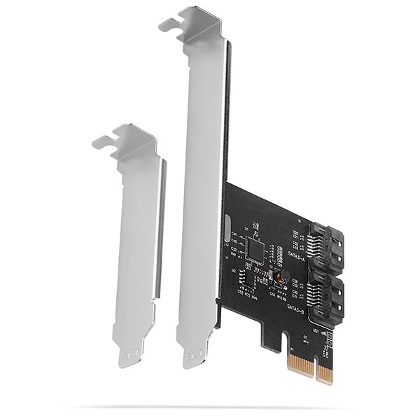 AXAGON PCES-SA2N, PCIe řadič - 2x interní SATA 6G port, ASM1061, SP & LP - obrázek produktu