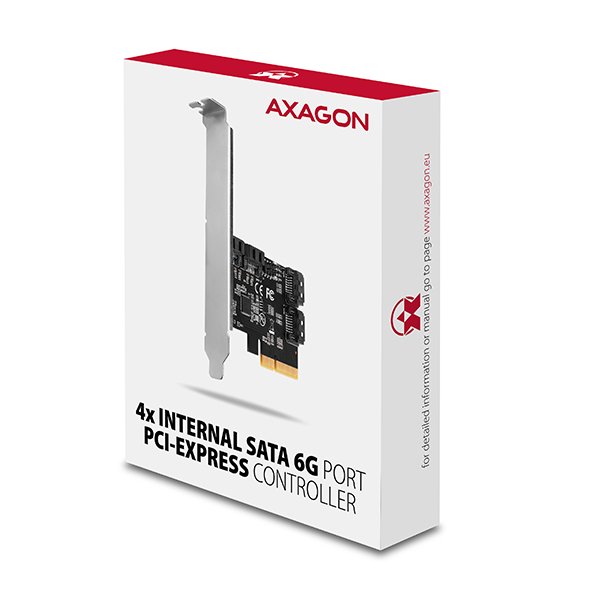 AXAGON PCES-SA4X4, PCIe řadič - 4x interní SATA 6G port, ASM1164, SP & LP - obrázek č. 5
