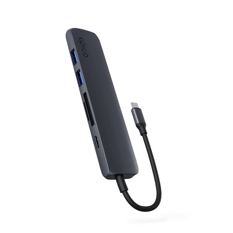 Epico 6v1 hliníkový USB-C 8K hub - inkoustová - obrázek produktu