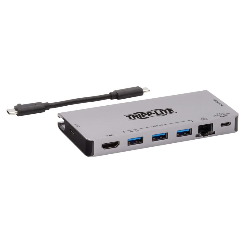 Tripplite Dokovací stanice USB-C/ HDMI,USB 3.2Gen 1,USB-A, GbE,paměť. karta,100W nabíjení odpoj.kabel - obrázek č. 1