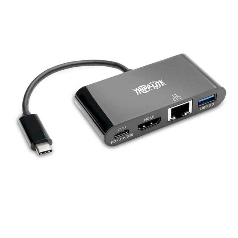 Tripplite Mini dokovací stanice USB-C /  HDMI, USB-A, GbE, 60W nabíjení, HDCP, černá - obrázek produktu