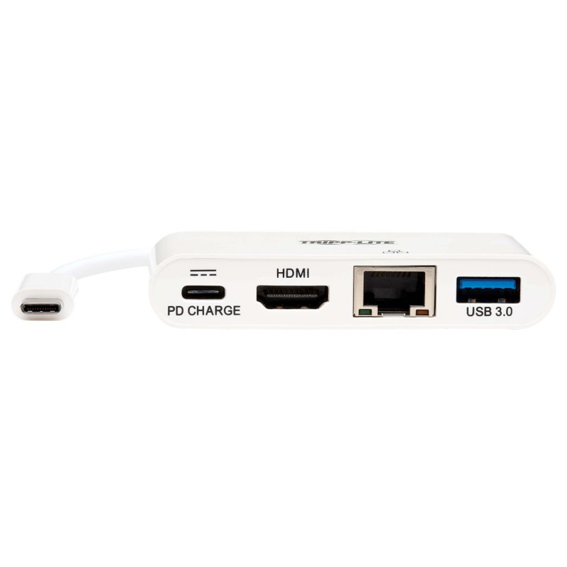Tripplite Mini dokovací stanice USB-C /  HDMI, USB-A, GbE, 60W nabíjení, HDCP, bílá - obrázek č. 1