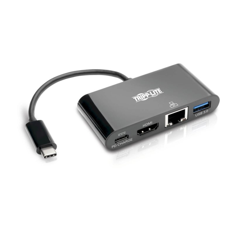 Tripplite Mini dokovací stanice USB-C /  HDMI, USB 3.0, GbE, 60W nabíjení, HDCP, černá - obrázek produktu