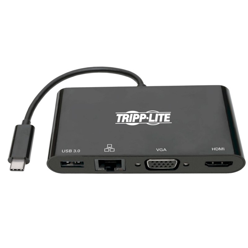 Tripplite Mini dokovací stanice USB-C /  HDMI, VGA, USB-A, GbE, HDCP, černá - obrázek č. 2