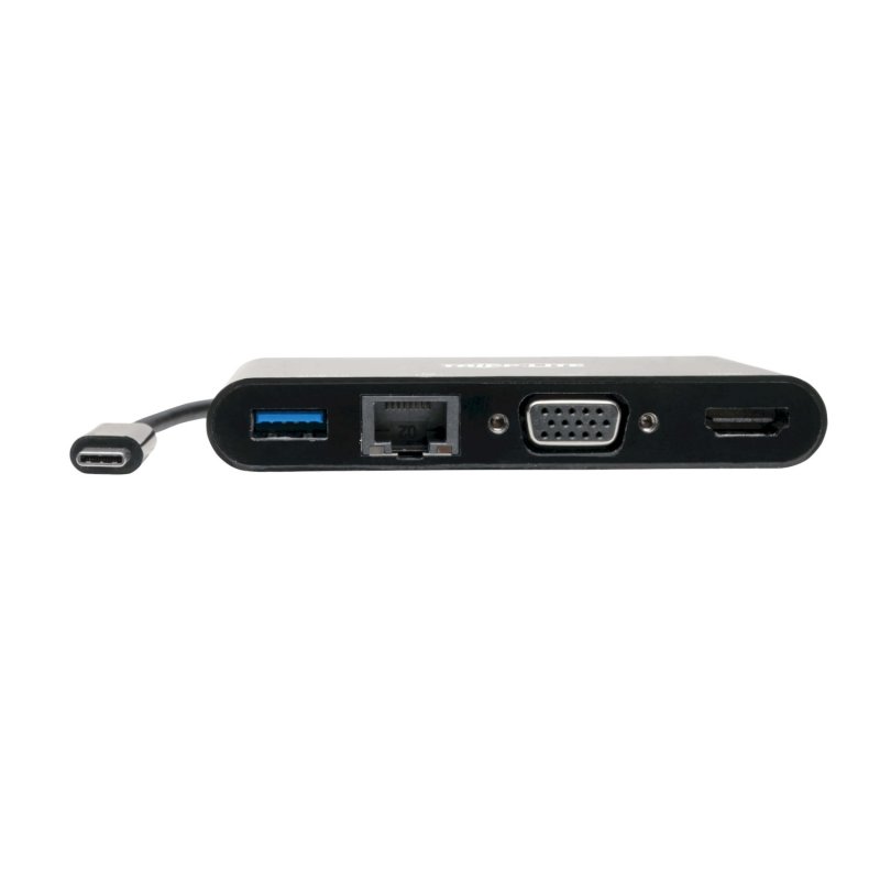 Tripplite Mini dokovací stanice USB-C /  HDMI, VGA, USB-A, GbE, HDCP, černá - obrázek č. 1