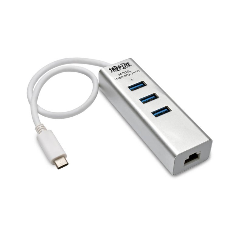 Tripplite Rozbočovač USB-C /  3x USB-A + Gbe, USB 3.0, bílá - obrázek produktu