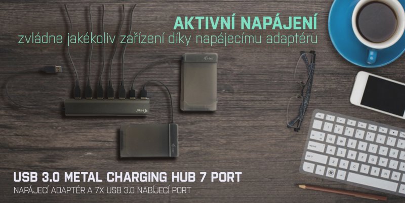 i-tec USB 3.0 Metal Charging HUB 7 Port - obrázek č. 8