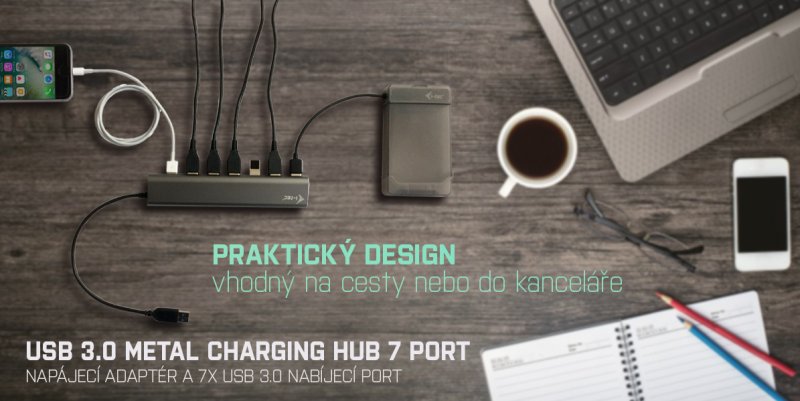 i-tec USB 3.0 Metal Charging HUB 7 Port - obrázek č. 7