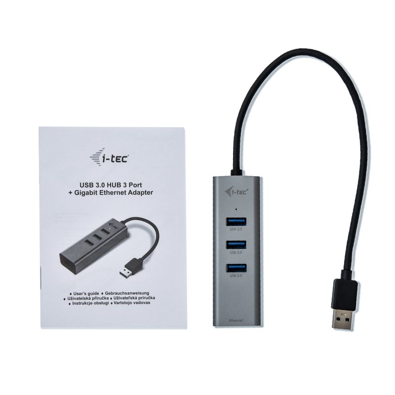 i-tec USB 3.0 Metal HUB 3 Port + Gigabit Ethernet - obrázek č. 3