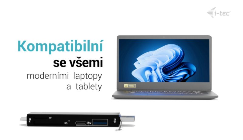 i-tec USB-C / USB-A Dongle SD / microSD card reader + 2x USB port (1x USB-A, 1x USB-C) - obrázek č. 4
