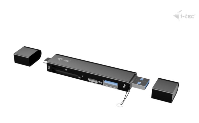 i-tec USB-C / USB-A Dongle SD / microSD card reader + 2x USB port (1x USB-A, 1x USB-C) - obrázek č. 1