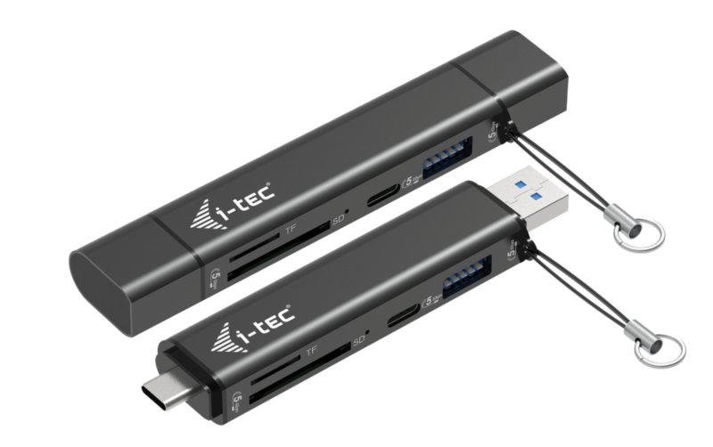 i-tec USB-C / USB-A Dongle SD / microSD card reader + 2x USB port (1x USB-A, 1x USB-C) - obrázek produktu