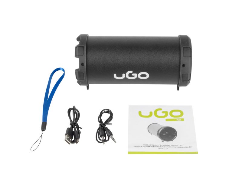 Bluetooth reproduktor UGO Mini Bazooka 5W, stereo, 1500 mAh, FM radio, USB, AUX, microSD - obrázek č. 4