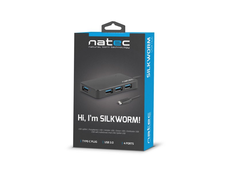 Natec Silkworm USB-C rozbočovač 4x USB 3.0 HUB - obrázek č. 2