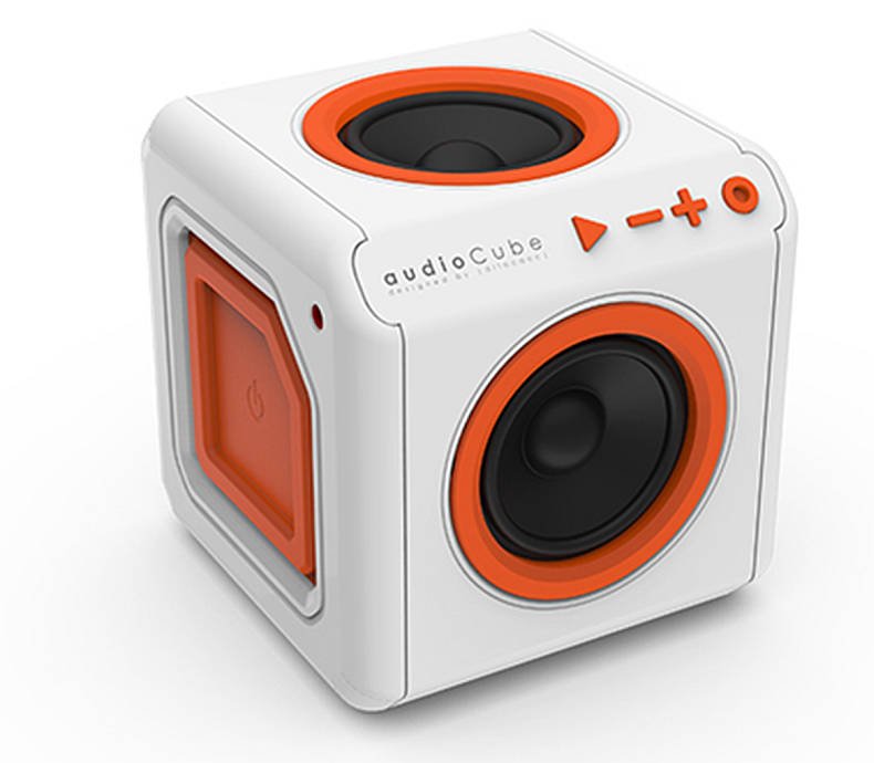 Repro přenosné PowerCube AUDIOCUBE, White - Orange - obrázek produktu