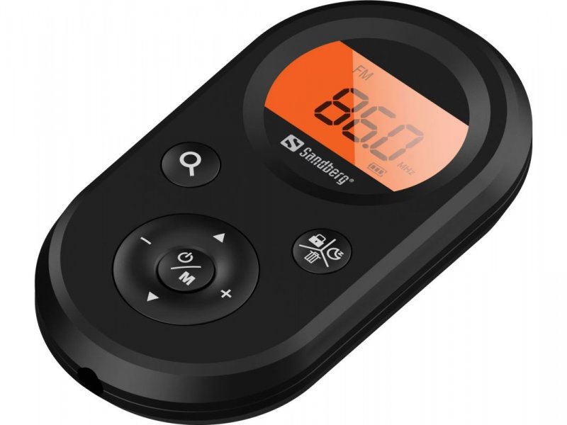 Sandberg kapesní FM+AM rádio Recharge, dobíjecí baterie, display, černá - obrázek produktu