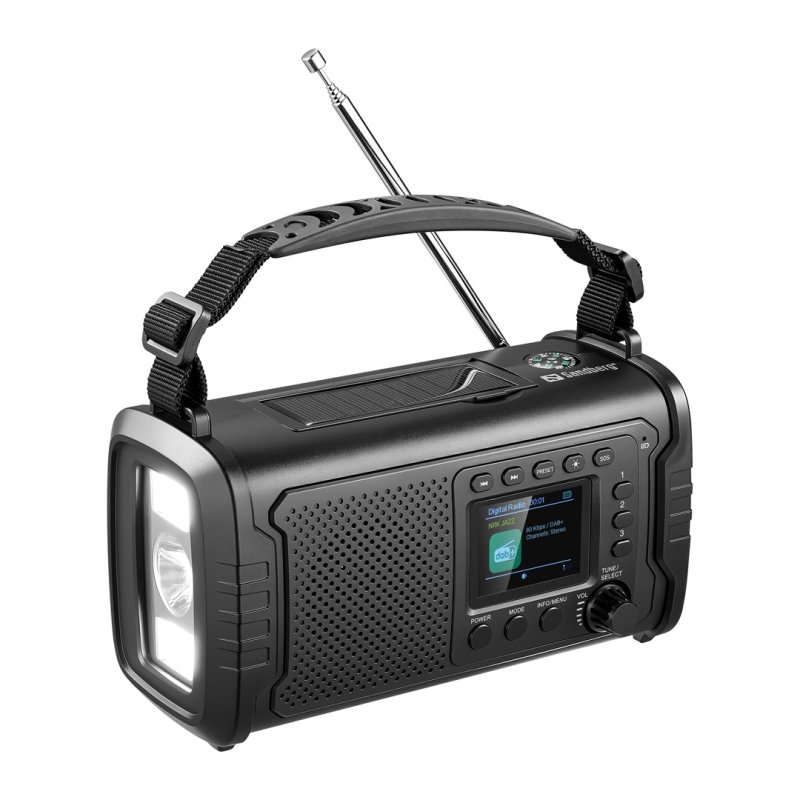 Sandberg Survivor DAB Radio All-in-1 20000 mAh, outdoorové rádio, BT reproduktor, powerbanka, černá - obrázek produktu