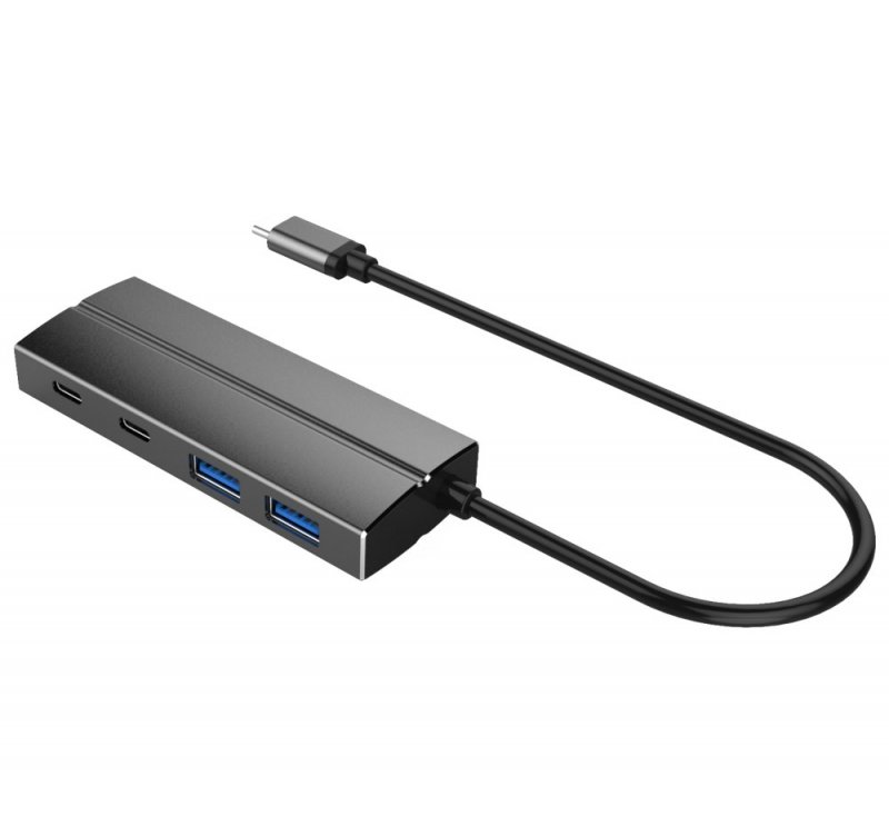 PremiumCord 10G SuperSpeed USB Hub Type C to 2 X USB 3.1 A + 2 X USB 3.1 C Aluminum - obrázek produktu