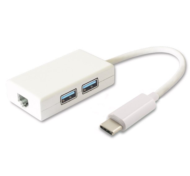 PremiumCord USB-C hub 2x USB 3.0+Gigabit RJ45 - obrázek produktu