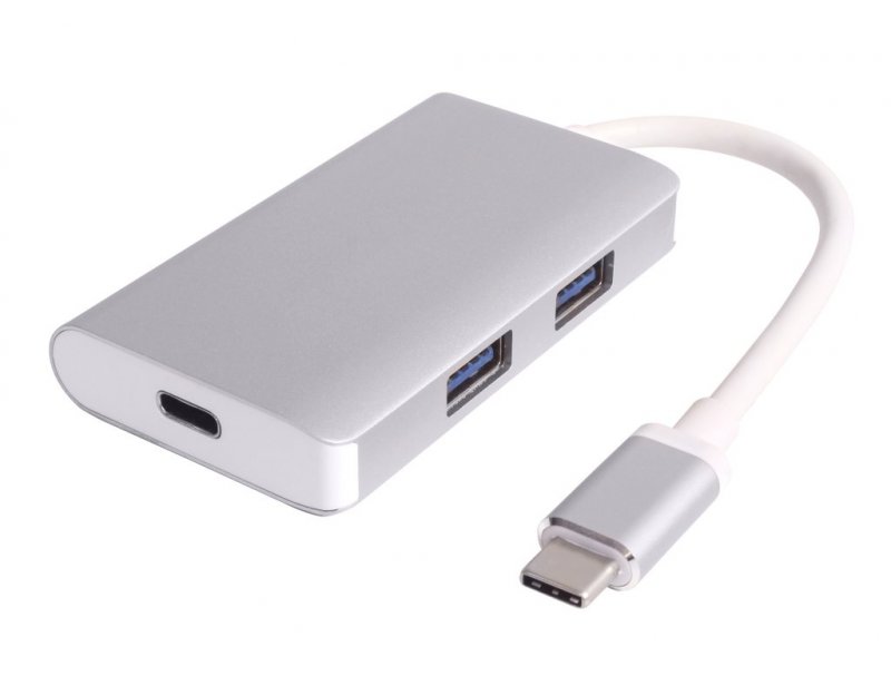 PremiumCord USB-C hub 2xUSB 3.0+PD charge - obrázek produktu