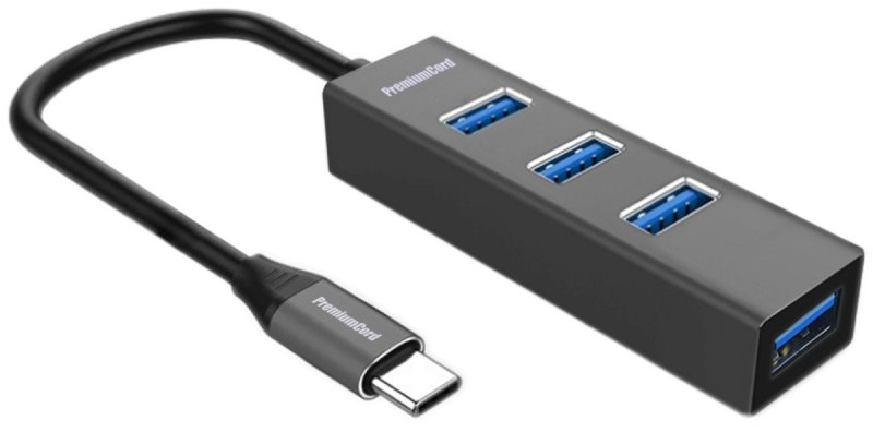PremiumCord 5G USB Hub Type C na 4x USB 3.2 Gen 1 - obrázek produktu