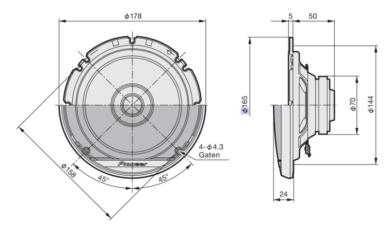 Pioneer TS-G1710F 17 cm jednopásmové reproduktory - obrázek č. 4