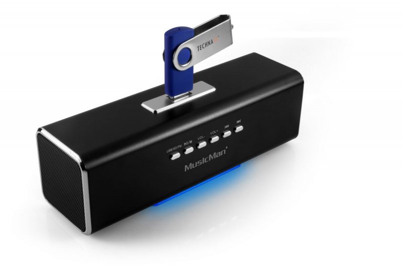 Technaxx MusicMan, baterie 600 mAh, FM, USB, černý - obrázek produktu