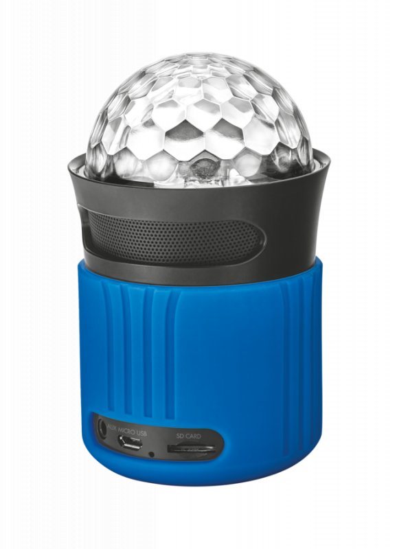 TRUST Dixxo Go Wireless Bluetooth Speaker with party lights - blue - obrázek produktu