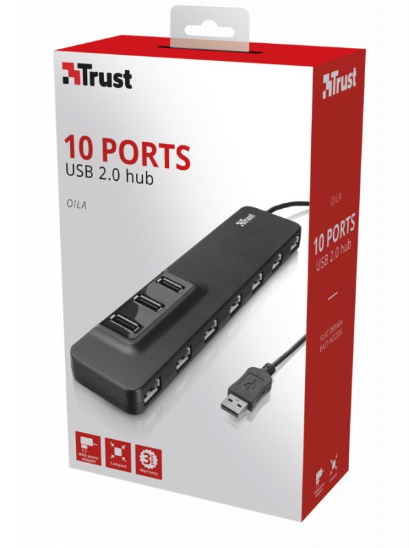 Rozbočovač TRUST Olla 10 Port USB 2.0 Hub - obrázek č. 3