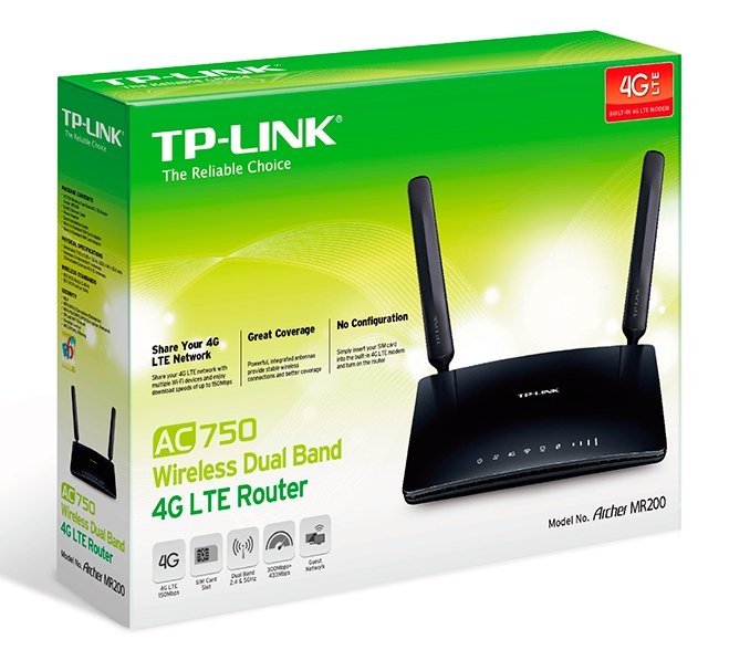 TP-Link Archer MR200 4G LTE WiFi AC750 Router, 4xFE ports - obrázek č. 3