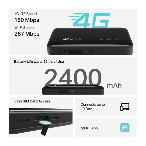 TP-Link M7005 150Mbps 4G LTE Mobile Wi-Fi - obrázek č. 2