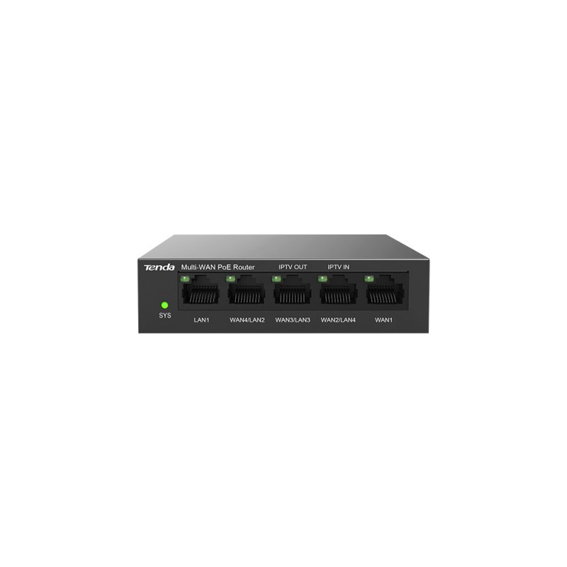 Tenda G0-5G-PoE Gigabit PoE Router MultiWAN, 3x GWAN/ GLAN, 1x GWAN, 1x GLAN, 4x PoE 802.3af/ at, VPN - obrázek č. 1