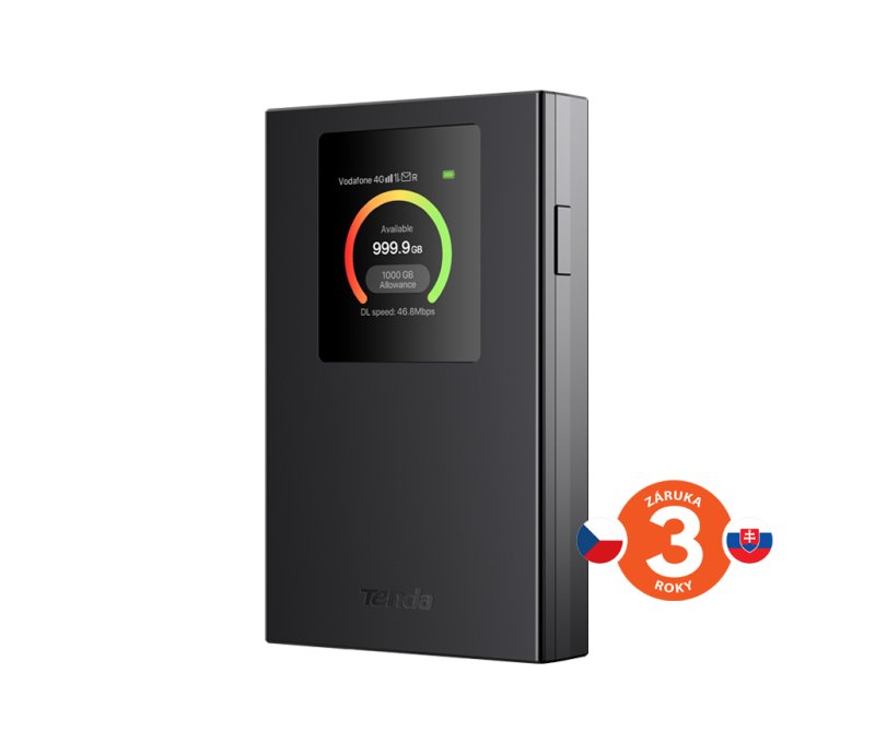 Tenda MF6 - 4G LTE Mobile AX300 Wi-Fi 6 battery modem router, LCD, WPA3, USB-C - obrázek produktu