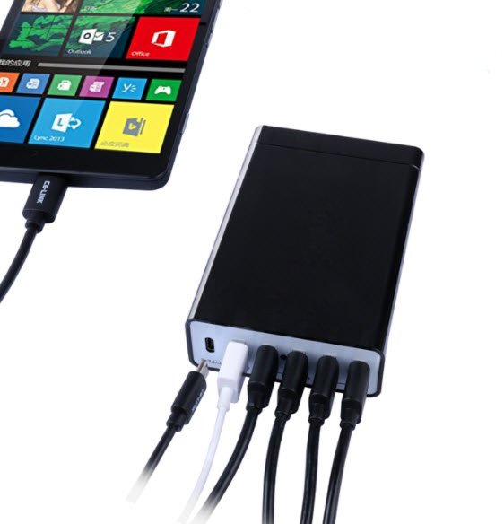 VIKING USB Rozbočovač Smart charger QC3.0, Hliník, Černá - obrázek č. 1