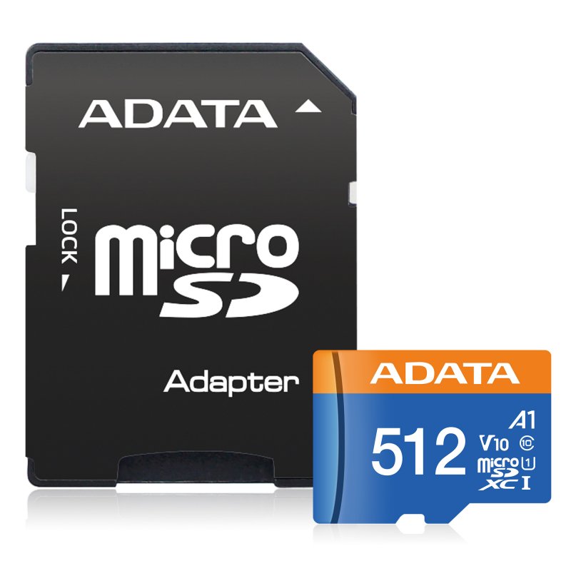 ADATA MicroSDXC 512GB UHS-I 100/ 25MB/ s + adapter - obrázek produktu