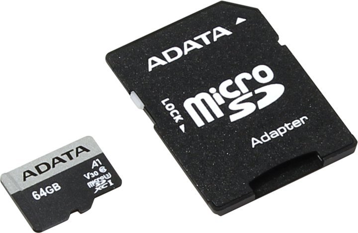 ADATA MicroSDXC 64GB U3 V30S až 95MB/ s + adapter - obrázek produktu