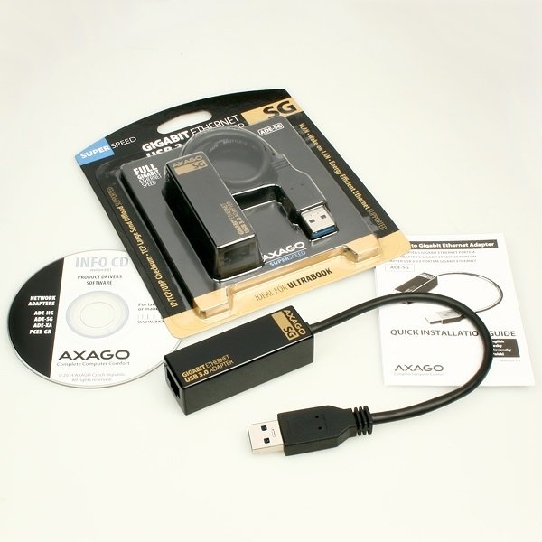 AXAGON ADE-SG USB3.0 - externí Gigabit Ethernet 10/ 100/ 1000 adapter - obrázek č. 4