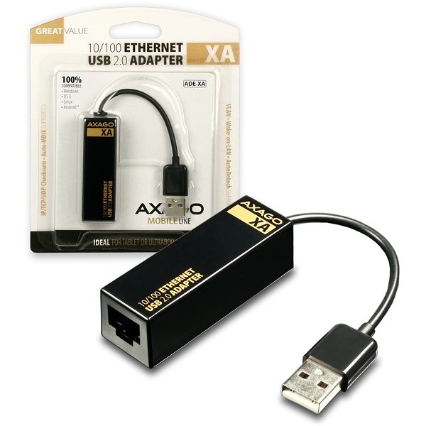 AXAGON ADE-XA USB2.0 - externí Fast Ethernet 10/ 100 MINI adapter - obrázek produktu