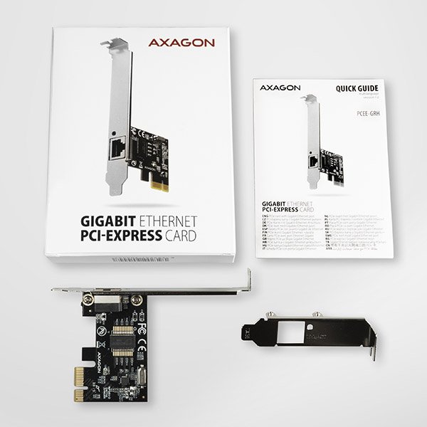 AXAGON PCEE-GRH, PCIe síťová karta - 1x Gigabit Ethernet port (RJ-45), Realtek, vč. LP - obrázek č. 5
