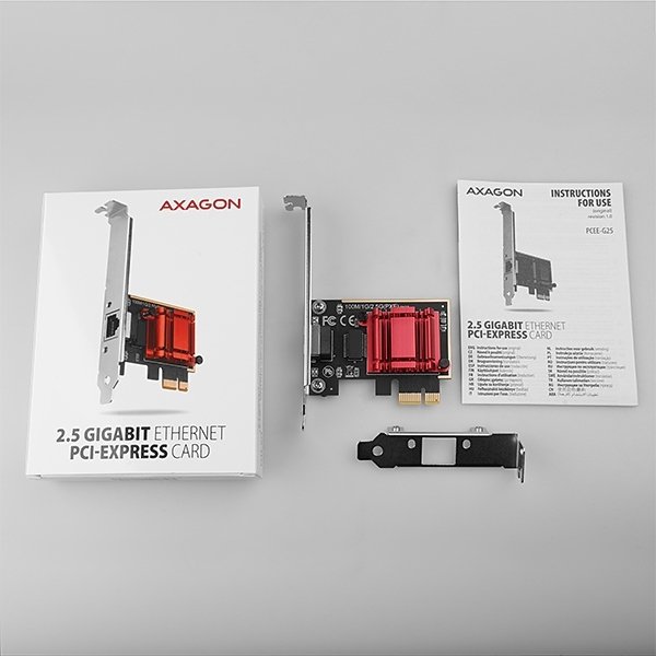 AXAGON PCEE-G25, PCIe síťová karta - 1x 2.5 Gigabit Ethernet port (RJ-45), Realtek, PXE, vč. LP - obrázek č. 4