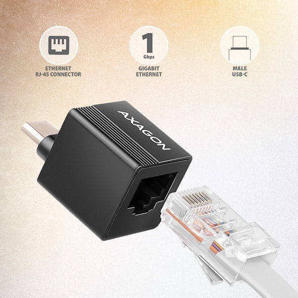 AXAGON ADE-MINIC USB-C 3.2 Gen 1 - Gigabit Ethernet MINI síťová karta, Realtek 8153, auto instal - obrázek č. 1