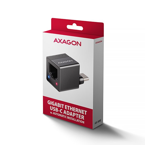 AXAGON ADE-MINIC USB-C 3.2 Gen 1 - Gigabit Ethernet MINI síťová karta, Realtek 8153, auto instal - obrázek č. 7