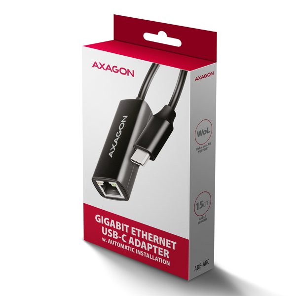 AXAGON ADE-ARC, USB-C 3.2 Gen 1 - Gigabit Ethernet síťová karta, Realtek 8153, auto instal - obrázek č. 6