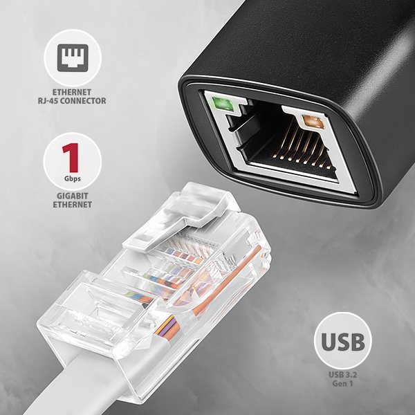 AXAGON ADE-ARC, USB-C 3.2 Gen 1 - Gigabit Ethernet síťová karta, Realtek 8153, auto instal - obrázek č. 1