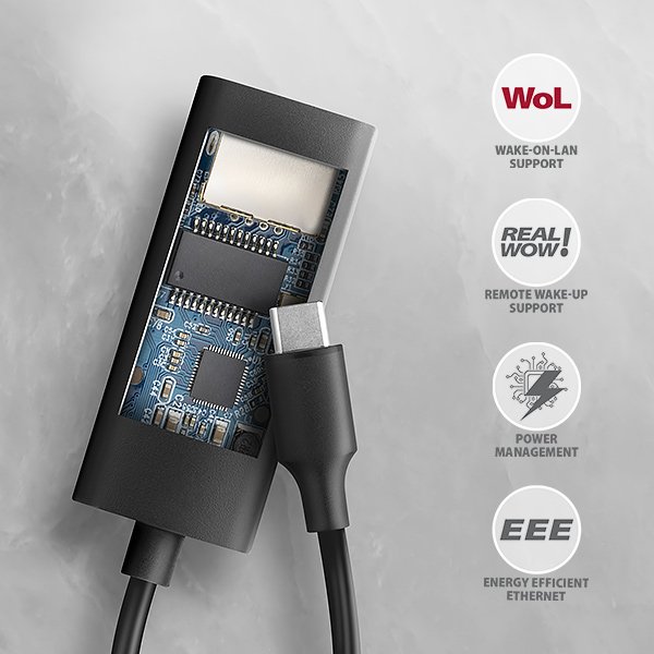 AXAGON ADE-ARC, USB-C 3.2 Gen 1 - Gigabit Ethernet síťová karta, Realtek 8153, auto instal - obrázek č. 4